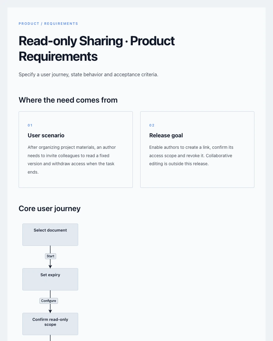 Product requirements